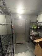 2023 Amerikooler 94" x 10' x 91" tall aluminum and foam walk in cooler with diamond plate floor and Bohn 2 fan evap nice - 3 phase compressor
