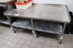 36" x 60" stainless custom made high dollar portable equipment stand - 6 castor base unit - nice