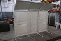 Wenger 7 panel Series 64 Travel master acoustic shells with portable transport cart - overall width is 22' - 4 panels have  frames, 3 are inserts