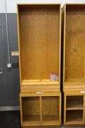 Times 2 - 32" x 96" x 17" deep wood book cases - no shelf pins
