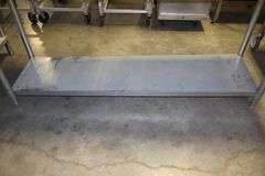24" x 72" Stainless table with galvanized under shelf & 1" backsplash