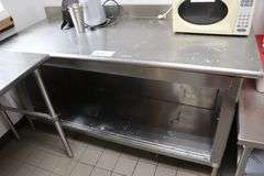 30" x 72" stainless base cabinet with back splash - no doors