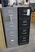 Times 2 - Hon 4 drawer metal letter file cabinets - no keys