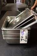 Times 6 - 1/2 x 4 stainless insets with 5 lids