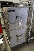 Crescor 3001811A portable aluminum catering boxes - stack of 2