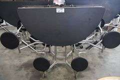 Times 5 - Uniframe 60" round 8 student fold up portable lunch tables