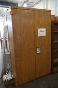 48" x wide x 84" tall x 23" deep wood 2 door cabinet