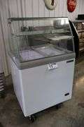 Maxx Cold MXDC-4 portable 4 tub dip cabinet with glass over shelf - AS IS - only cooling down to 55 degrees