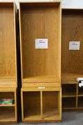 Times 2 - 32" x 96" x 17" deep wood book cases - no shelf pins