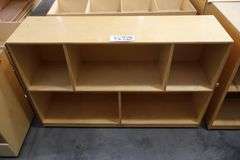 48" wide x 30" tall x 13" deep wood 5 bin portable wall cabinet