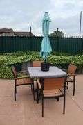 Patio set - 36" x 36" Grosfilex patio table with 4 chairs