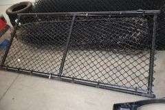 All to go - 8' Black coated chain link fence with door - was used for a playground - unknown dimensions before removal