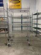 Times 2 - 24" x 48" Portable chrome coated wire racks - 86" tall poles