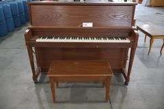 Baldwin 57" wood upright piano with bench