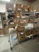 Times 3 - 24" x 60" portable chrome racks - come with some shelf covers