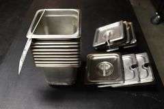 Times 10 - 1/6 x 6 stainless insets with 9 lids