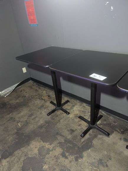 Times 4 - 30" x 30" black laminate bar top tables