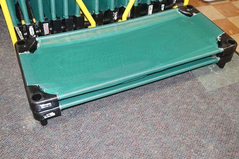 Times 15 - TLC 21" x 50" childs nap cots with PVC portable storage cart