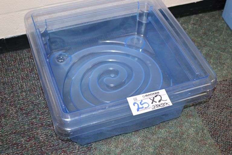 Times 2 - EDX 23" x 23" blue poly play tubs