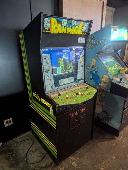 Midway MFG. Rampage coin operated arcade game - No Serial number - Autographed by Brian Collins the designer - set up for 984 tokens