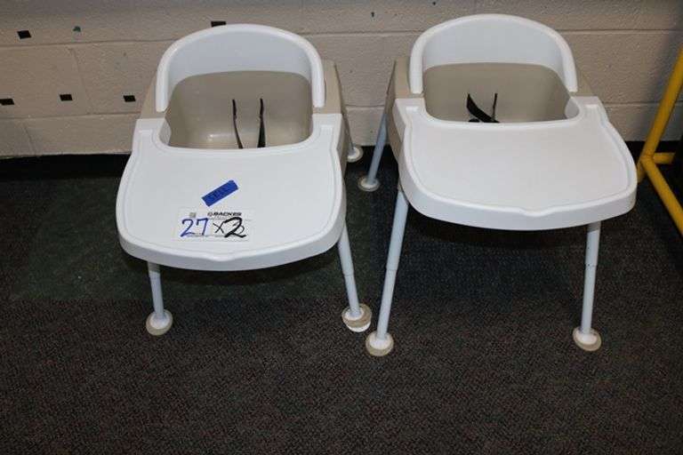 Times 2 - Foundations tan & white poly high chairs