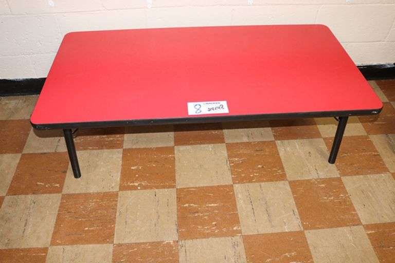 24" x 48" red laminate top students table