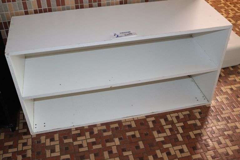 16" x 48" white wood bookcase