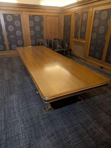 4' x 12' x 30" tall wood decorative conference table - nice