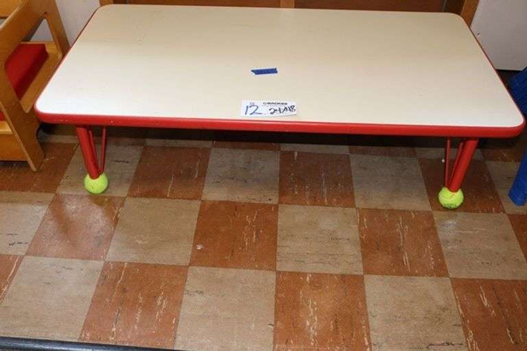 24" x 48" grey laminate top childs table