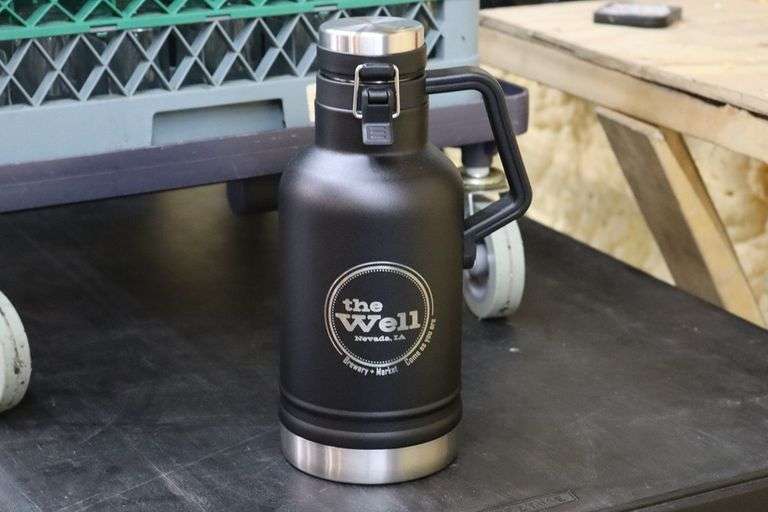 Case of 12 double wall stainless 64 oz. The Beast labeled mugs - labeled the well