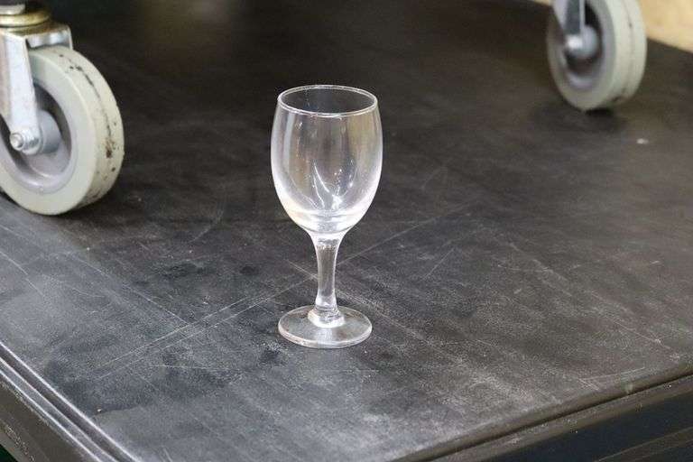 Times 3 - Glass dish boxes with 111 stemmed wine tasting glasses