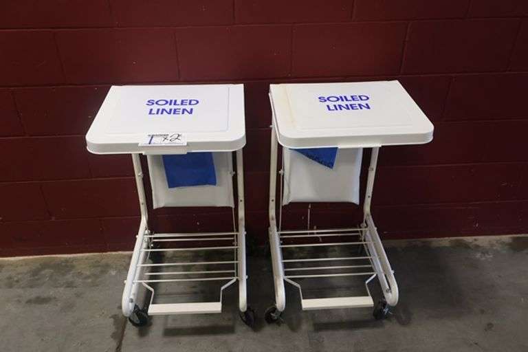 Times 2 - White metal portable soiled linen carts