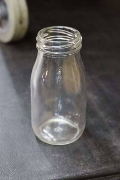 Times 3 - Glass dish boxes with 105 glass 9 oz. jars & cart - no lids