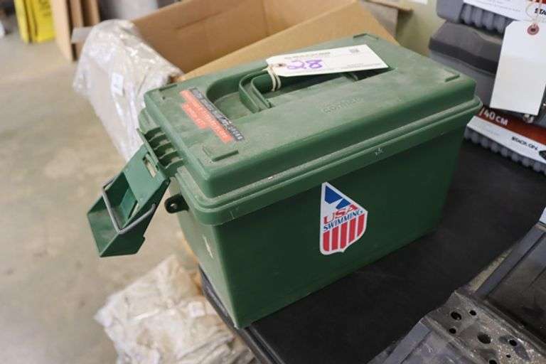 Contico green carrying box with clean up supplies