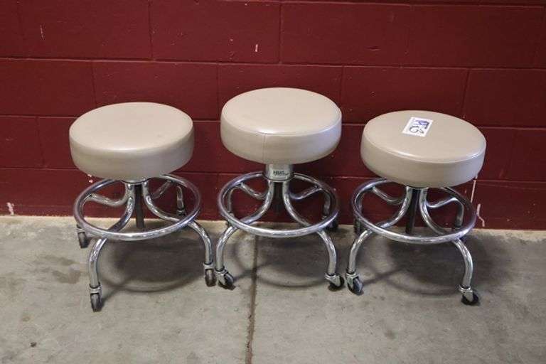 Times 3 - Tan vinyl exam stools