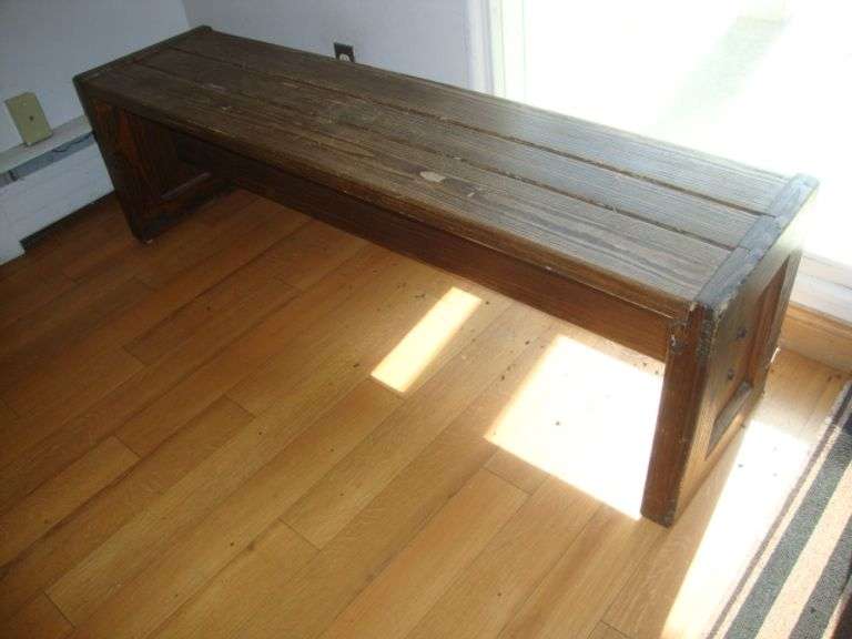 Solid Well-Built Fir/Pine Entry Bench, approx. 58" long