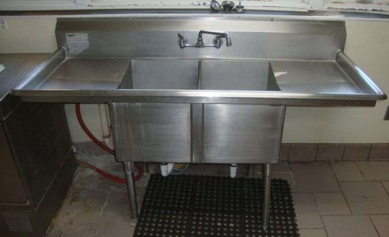 Duke 2-Bay Prep Sink, approx. 68" x 27" x 41" tall