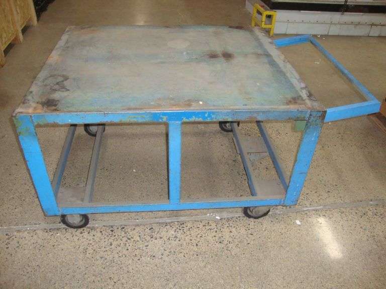 HD Steel Cart with brake and handle, approx. 48" x 40" x 30" tall