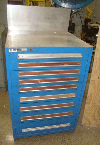 Stanley Vidmar Machinists Cabinet w/contents, approx. 30" x 28" x 45" tall to top of cabinet