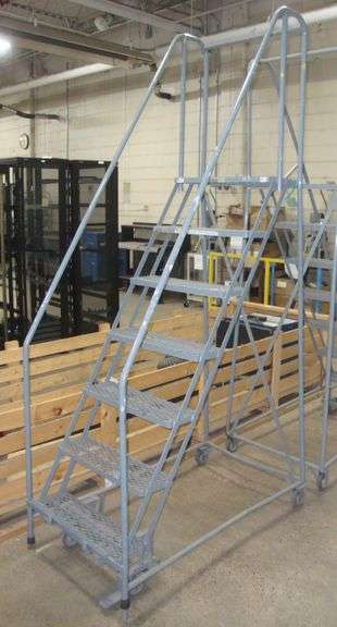 Cotterman Warehouse Ladder, 450lb capacity, 24" wide steps, approx. 70" to top of platform