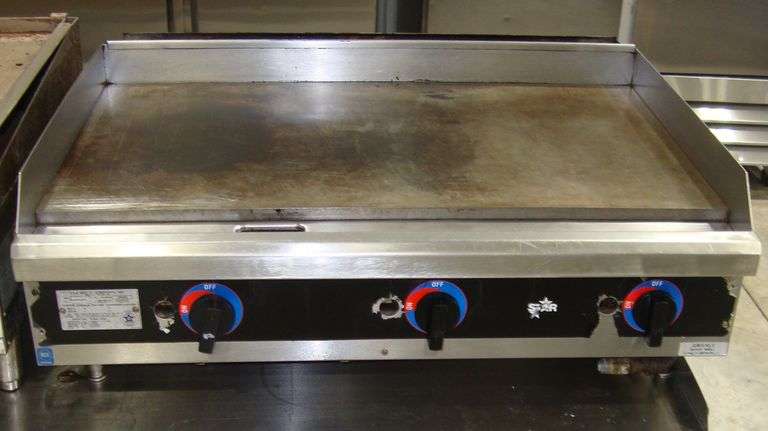 Star 36" Gas Griddle, Model 636, NSF, currently set up for natural gas, approx. 36" x 27" x 15" tall