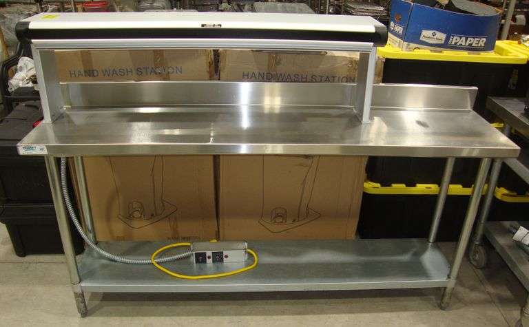 Regency Stainless Prep Table w/Hatco GR2AHL-48 Infrared Warming Lamp, NSF, 1340 watts, approx. 72" x 18" x 49" tall overall, 120V