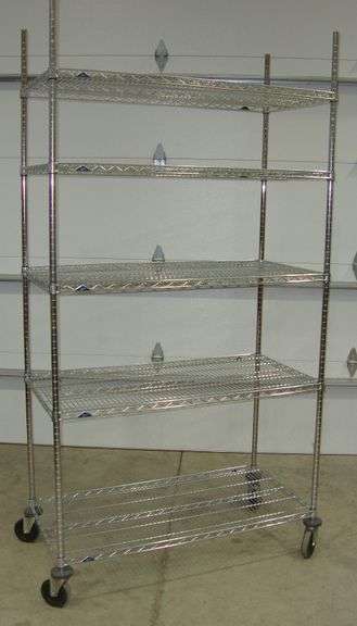 Metro Adjustable Shelving Unit Like New on casters, NSF, approx. x48"x 24" x 92" tall