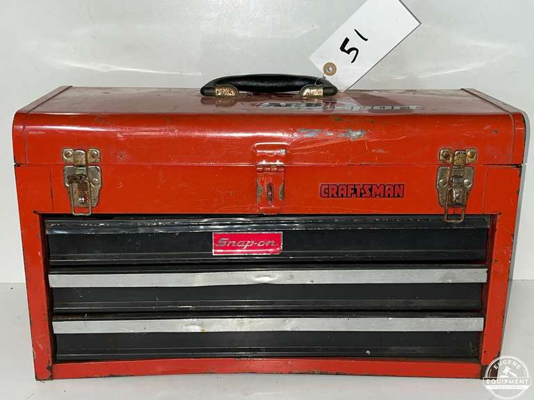 Red Metal Tool Box - Empty