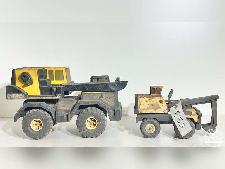 1980's Tonka Turbo Diesel XMB-995 Clam Bucket Loader Crane Truck & Remco Crane Bucket Truck