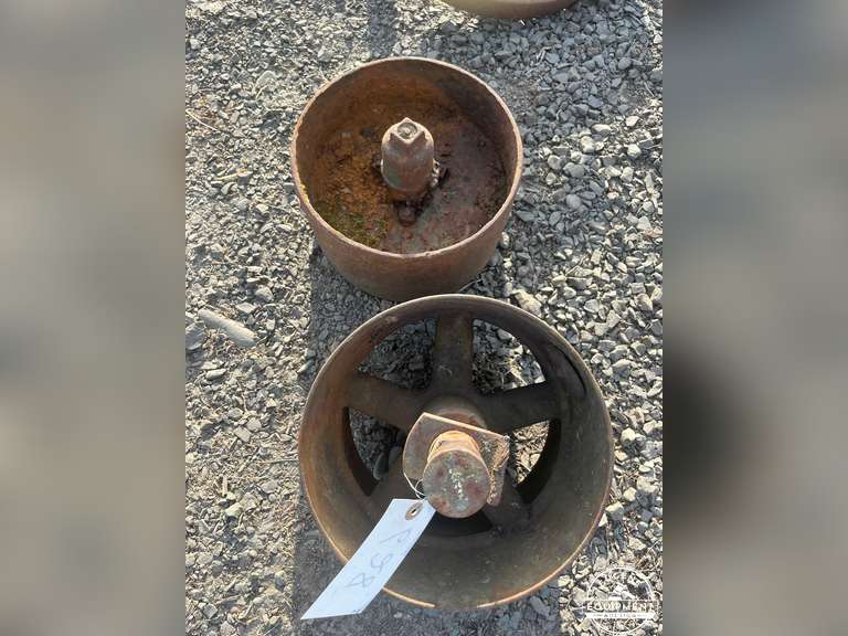 Lot of 2 Antique Steel Wheels
