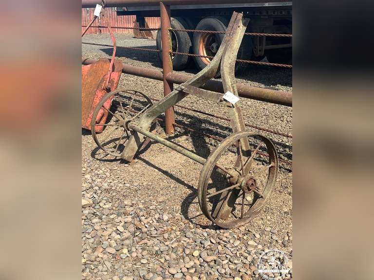 Antique Axle w/ Steel Wheels & Part of Trailer Frame