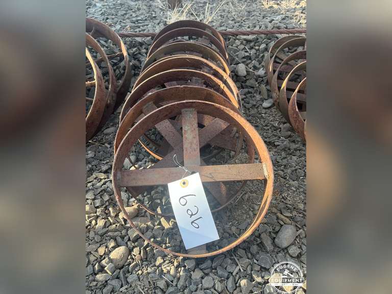 Lot of 9 Antique Steel Wheels