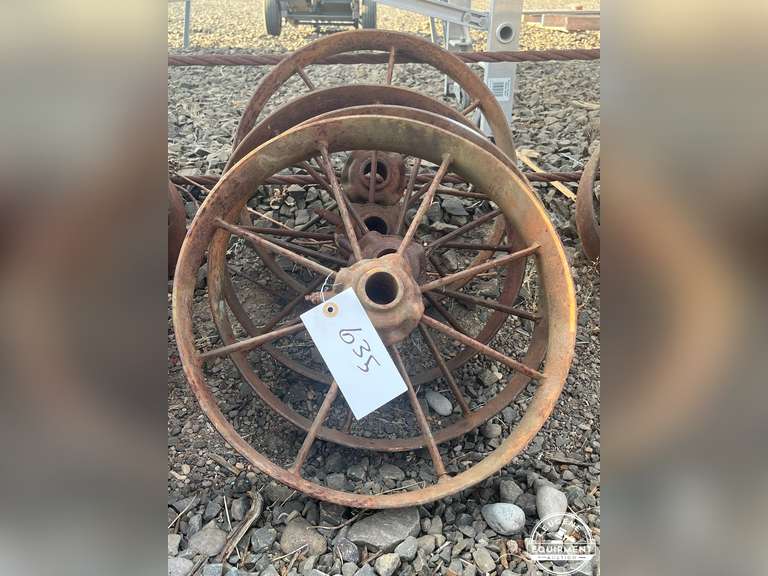 Lot of 4 Antique Steel Wheels