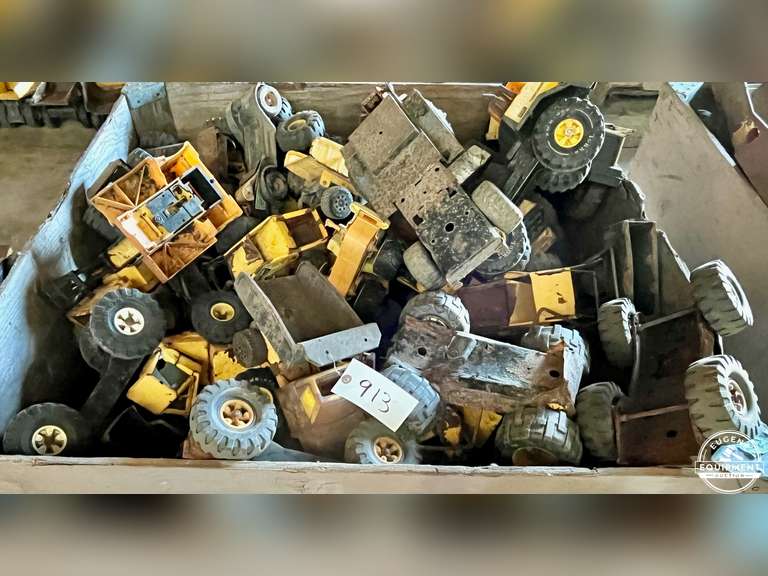 Wood Tote of Vintage Tonka Parts (Approx. 70 Pieces)